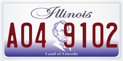 IL license plate A049102