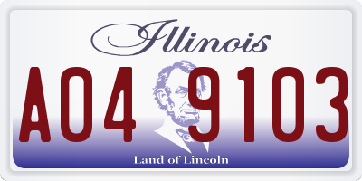 IL license plate A049103