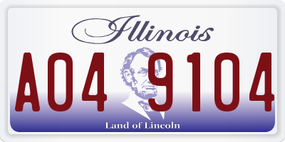 IL license plate A049104