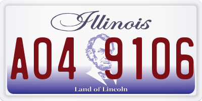 IL license plate A049106