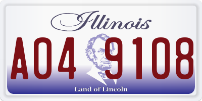 IL license plate A049108