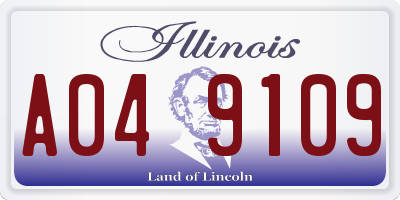 IL license plate A049109