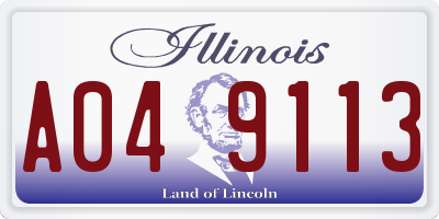IL license plate A049113