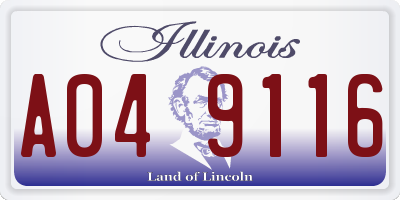 IL license plate A049116