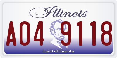 IL license plate A049118