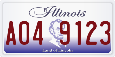 IL license plate A049123