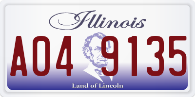 IL license plate A049135