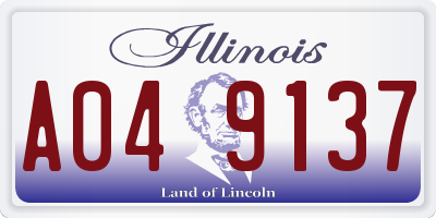 IL license plate A049137