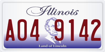 IL license plate A049142
