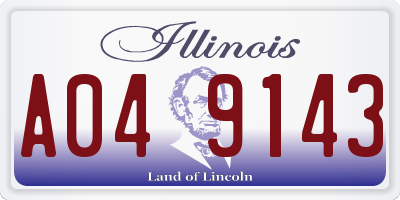 IL license plate A049143