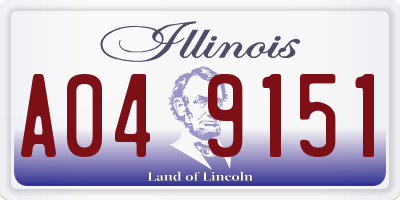 IL license plate A049151