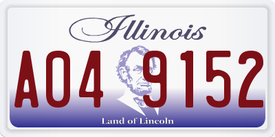 IL license plate A049152