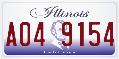IL license plate A049154