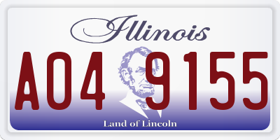 IL license plate A049155