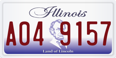 IL license plate A049157