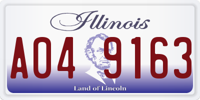 IL license plate A049163