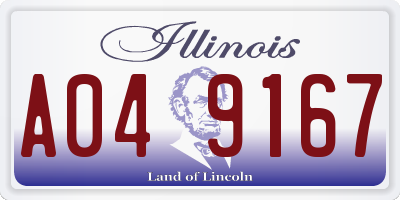 IL license plate A049167