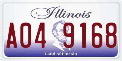 IL license plate A049168