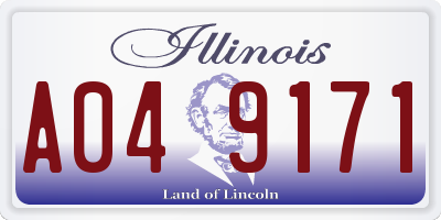 IL license plate A049171