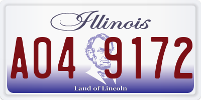 IL license plate A049172