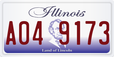 IL license plate A049173