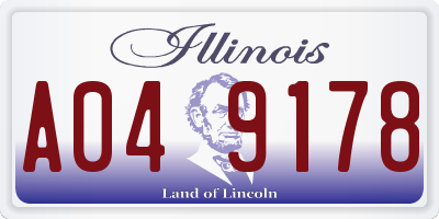 IL license plate A049178