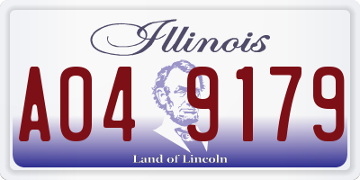 IL license plate A049179