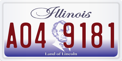 IL license plate A049181