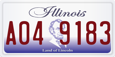 IL license plate A049183
