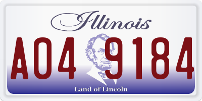 IL license plate A049184