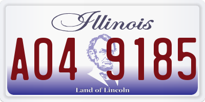 IL license plate A049185
