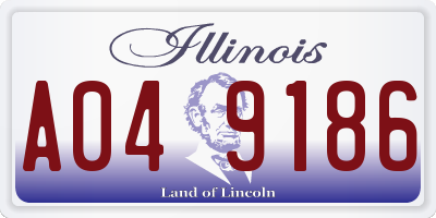 IL license plate A049186