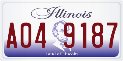 IL license plate A049187
