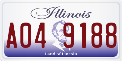 IL license plate A049188