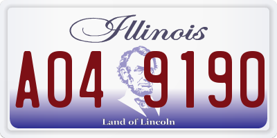 IL license plate A049190