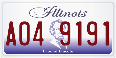 IL license plate A049191