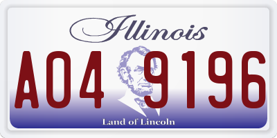 IL license plate A049196