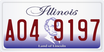 IL license plate A049197