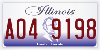 IL license plate A049198