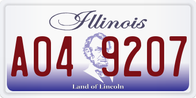 IL license plate A049207