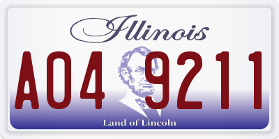 IL license plate A049211