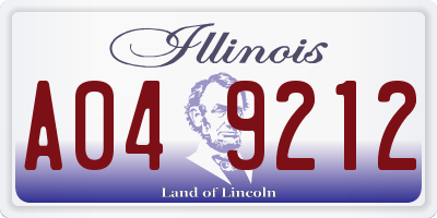 IL license plate A049212