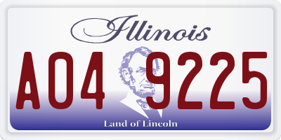 IL license plate A049225