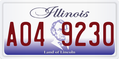 IL license plate A049230