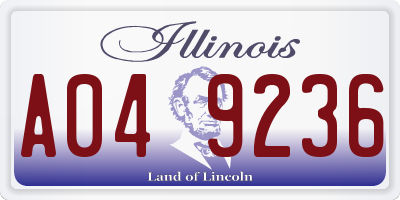 IL license plate A049236