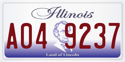 IL license plate A049237