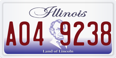 IL license plate A049238