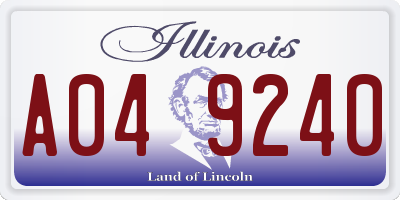 IL license plate A049240