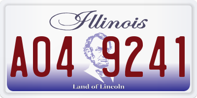 IL license plate A049241