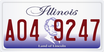 IL license plate A049247